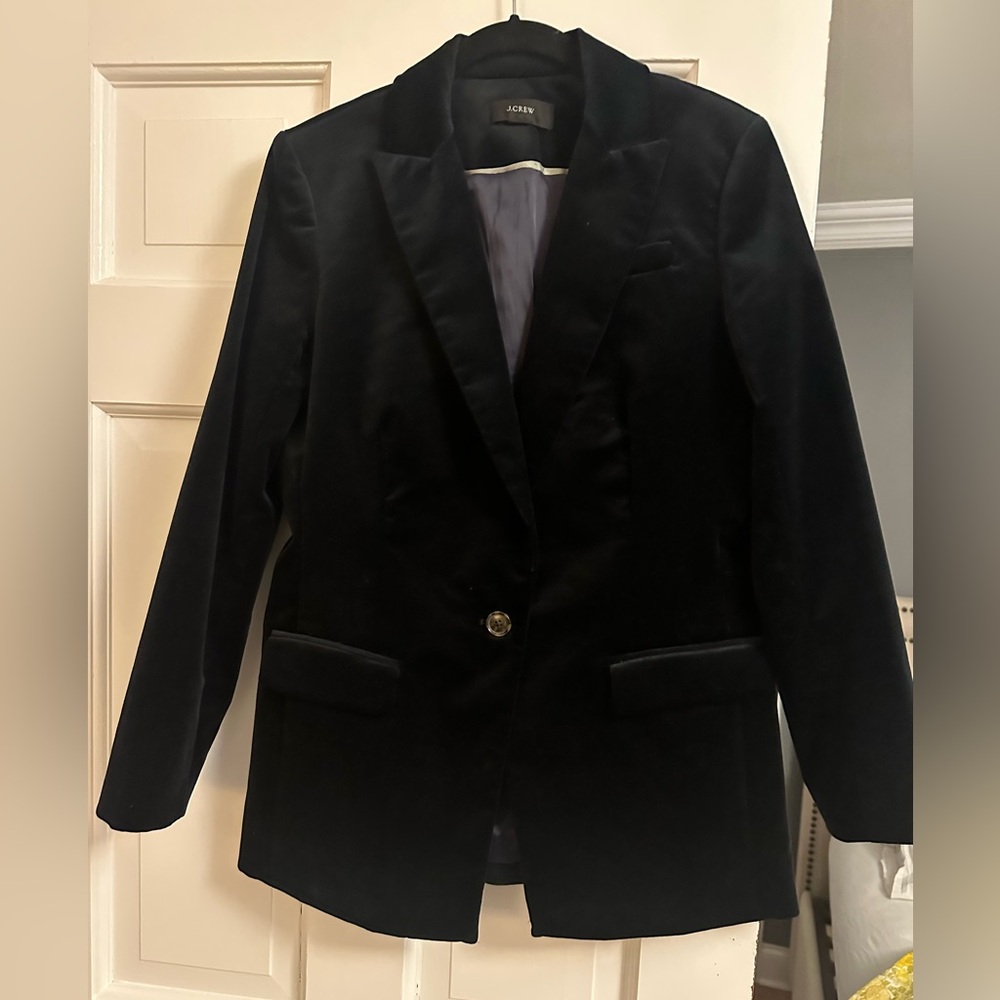 Jcrew black velvet blazer